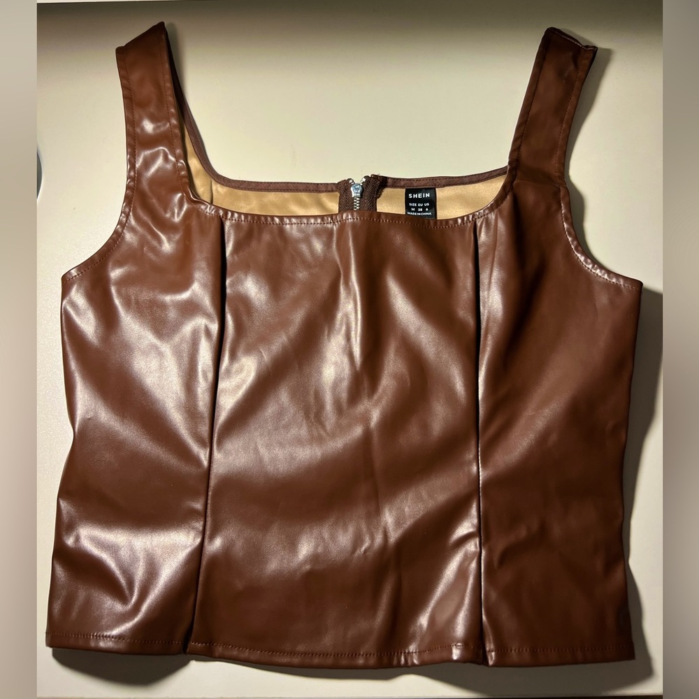 Brown corset croptop